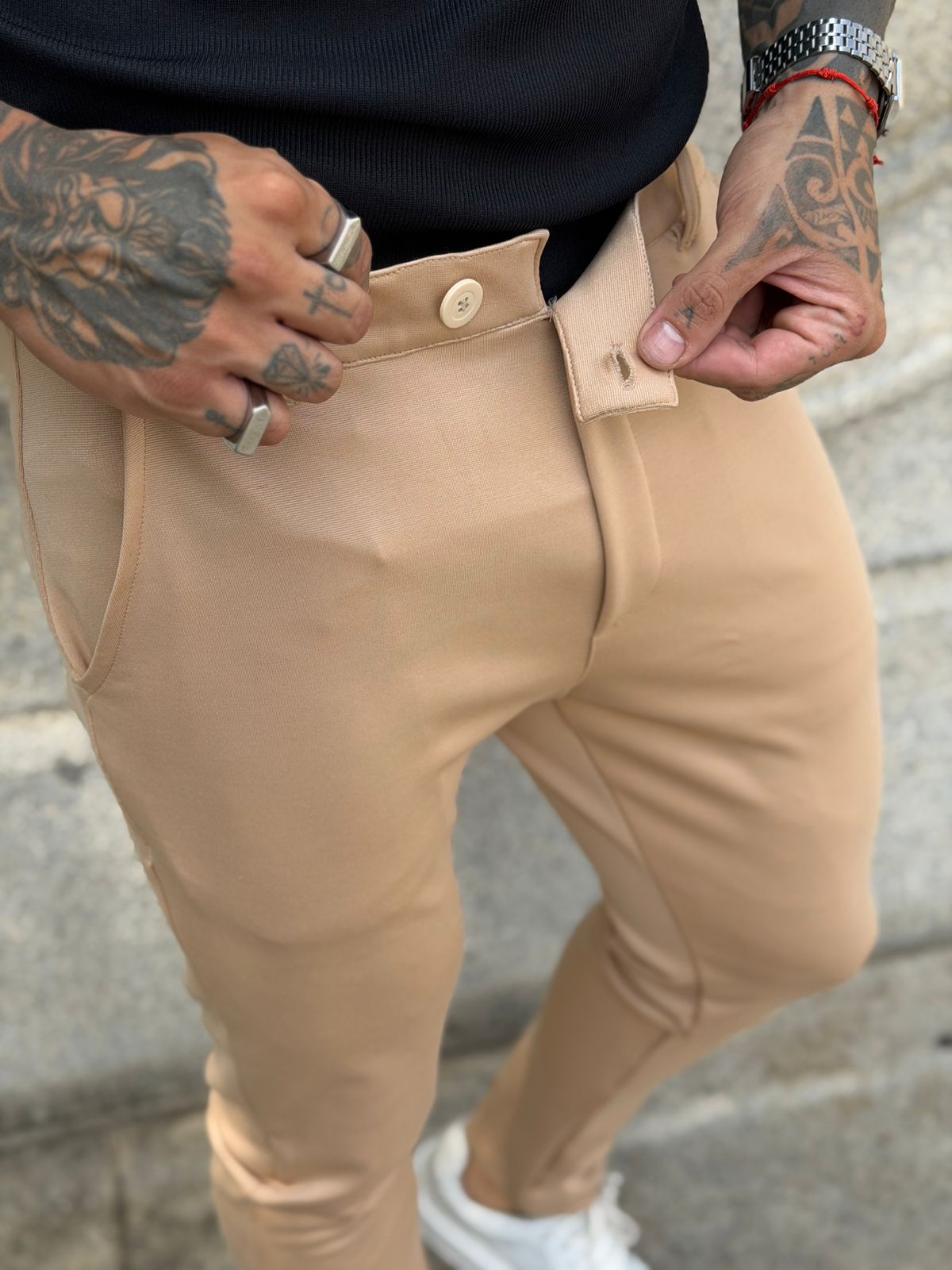 Calça Alfaiataria Paris C/Elastano Premium Bege - Imagem 3