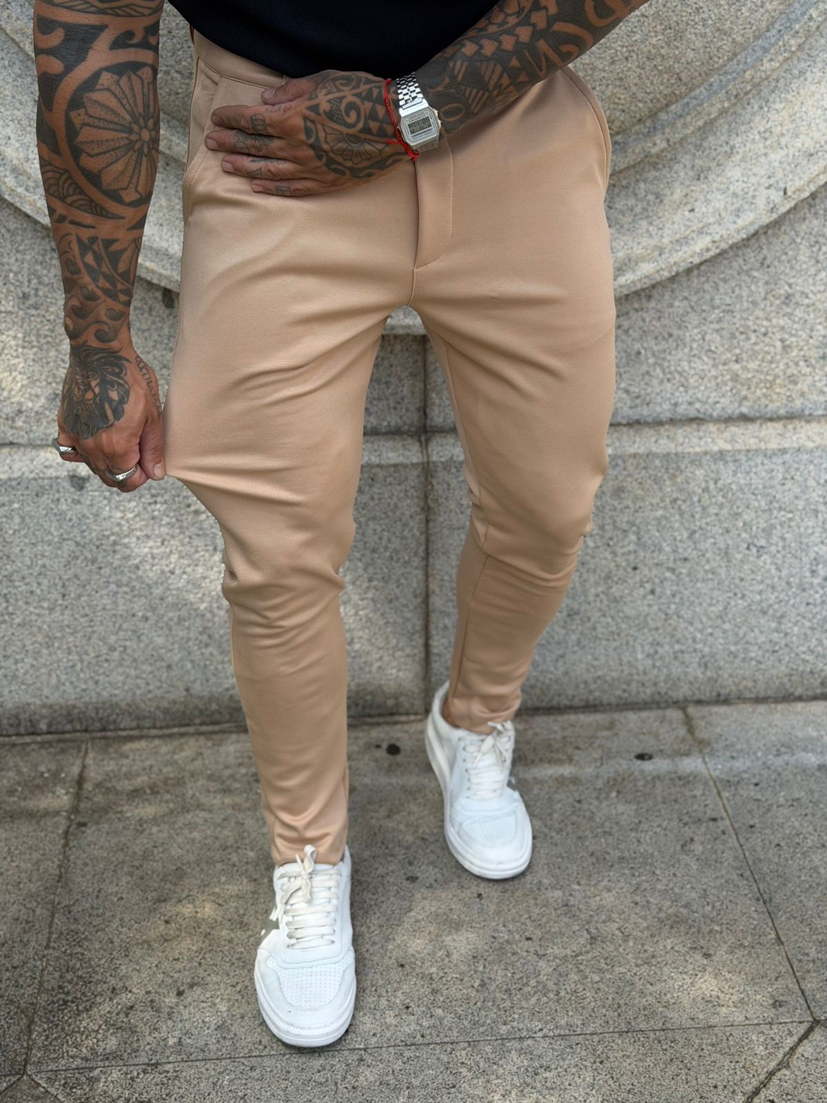 Calça Alfaiataria Paris C/Elastano Premium Bege - Imagem 2